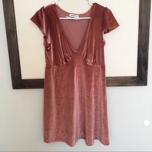 Urban outfitters pink velvet dress Millie empire